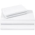 thumbnail image 3 of 300 Thread Count 100% Egyptian Cotton 3-Piece Flat Sheet (1 Flat + 2 Pillow Covers) Size Full Color White Solid, 3 of 6