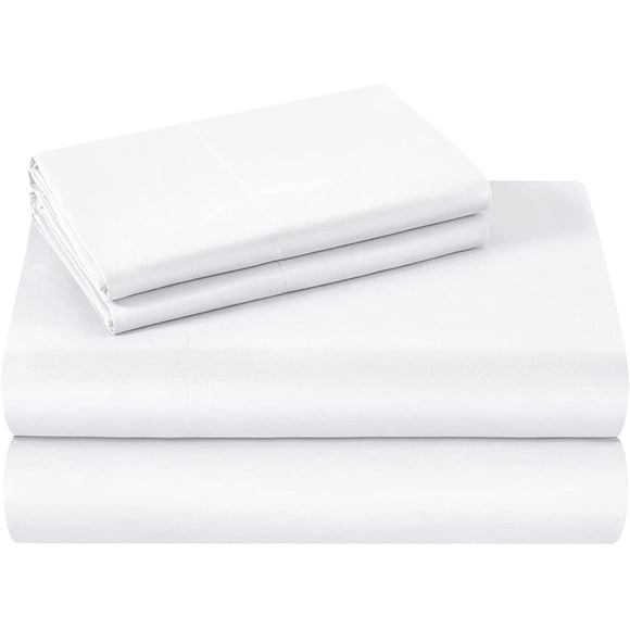 1100 Thread Count 100% Egyptian Cotton 4-Piece Bed Sheet Set (1 Flat, 1 Fitted Sheet, 2 Pillow Covers) 30 Inches Deep Pocket Solid Pattern