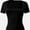 Black, variant on Women's Square Neck Tops Short Sleeve Crop Tops Workout Summer Clothes Casual Slim Fit T-Shirts