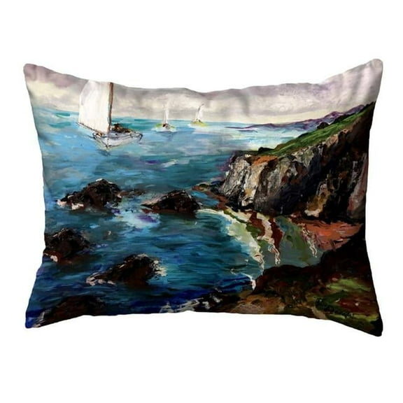 Betsydrake KS1164 11 x 14 in. Sailing the Cliffs No Cord Pillow - Small