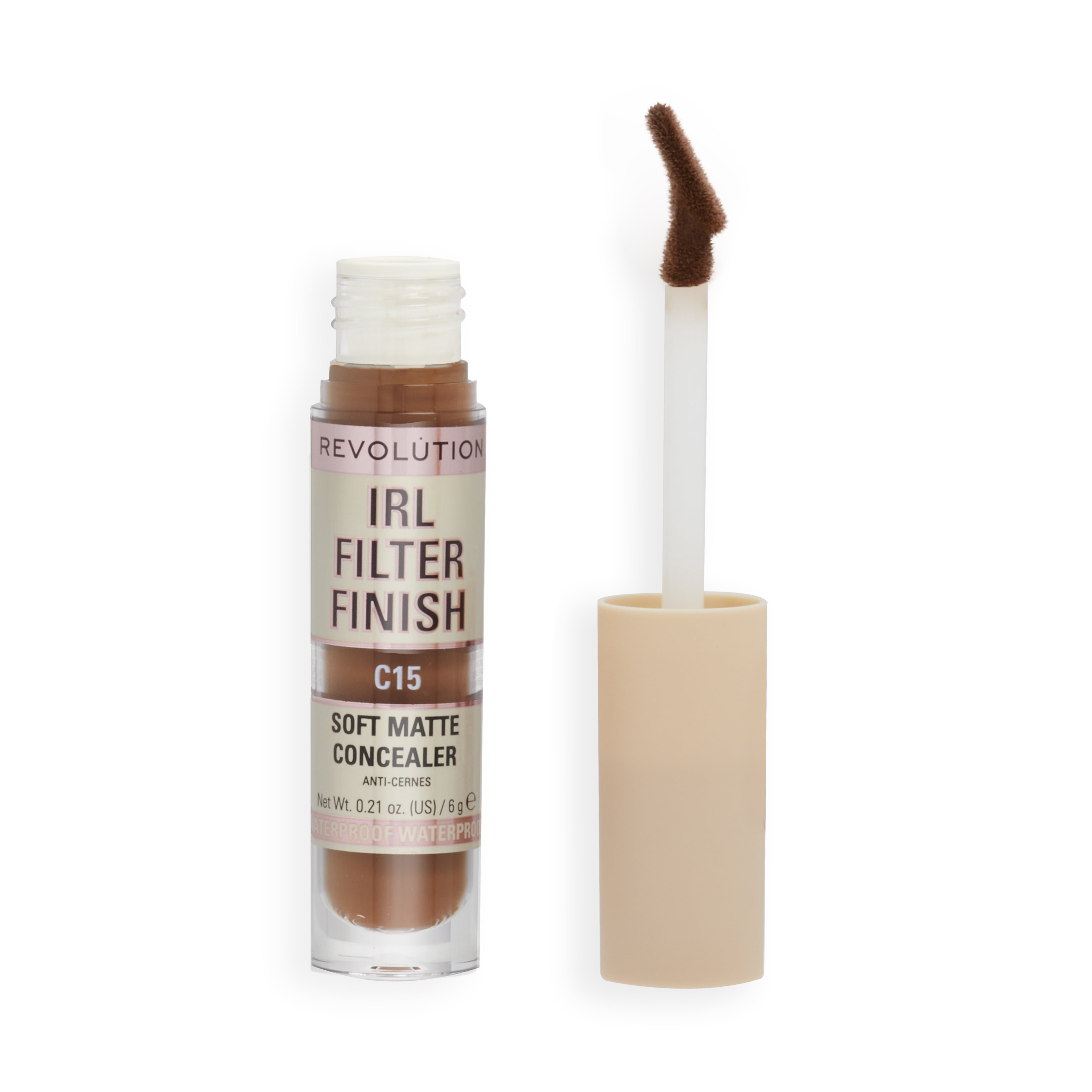 Revolution IRL Filter Finish Concealer Makeup, Full Coverage, Oil-Free, C15, 0.21 oz
