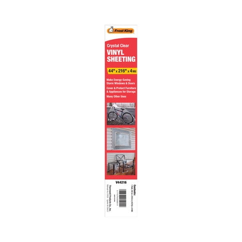 Frost King® V44216/6 Crystal Clear Vinyl Sheeting - Packaged Vinyl Rolls, Clear, 44" x 18' x 4mil.