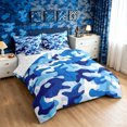thumbnail image 2 of Manfei Rustic Camouflage Queen Bedding, Vintage Camo Bedding Comforter Set Queen, Ocean Blue, Reversible, 7pcs, 2 of 6