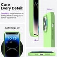 thumbnail image 5 of Compatible with iPhone 14 Pro Max Case 6.7, Slim Liquid Silicone 3 Layers Full Covered Soft Gel Rubber Phone Case Protective Cover with Microfiber Lining 6.7 inch-Pastel Green, 5 of 12