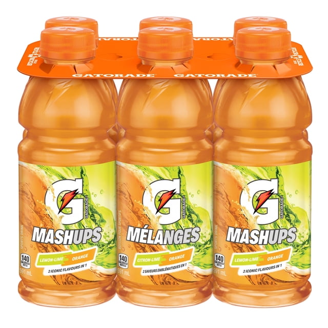 Gatorade Lemon Lime Orange Mashup Sports Drink 6 x 591 mL, Bottles