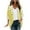 Yellow, variant on Hvyesh 3/4 Sleeve Cardigan for Women Plus Size Open Front Cardigans Trendy Floral Print Chiffon Cover Up Tops
