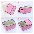 thumbnail image 3 of Unique Bargains Fabric Storage Bin Cube with Handle and Lid Collapsible Basket Pink, 3 of 7