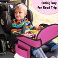 thumbnail image 5 of Kids Travel Tray, Play Tray For Kids Car Seat, Toddler Road Trip Essentials, Drawing Lap Tray With Storage Space for Airplane, Multifunctional Activity Tray Road Trip Must Haves For Kids (Pink), 5 of 10