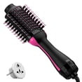 Dual Voltage Hair Dryer Brush with European Plug, Hair Dryer Brush for