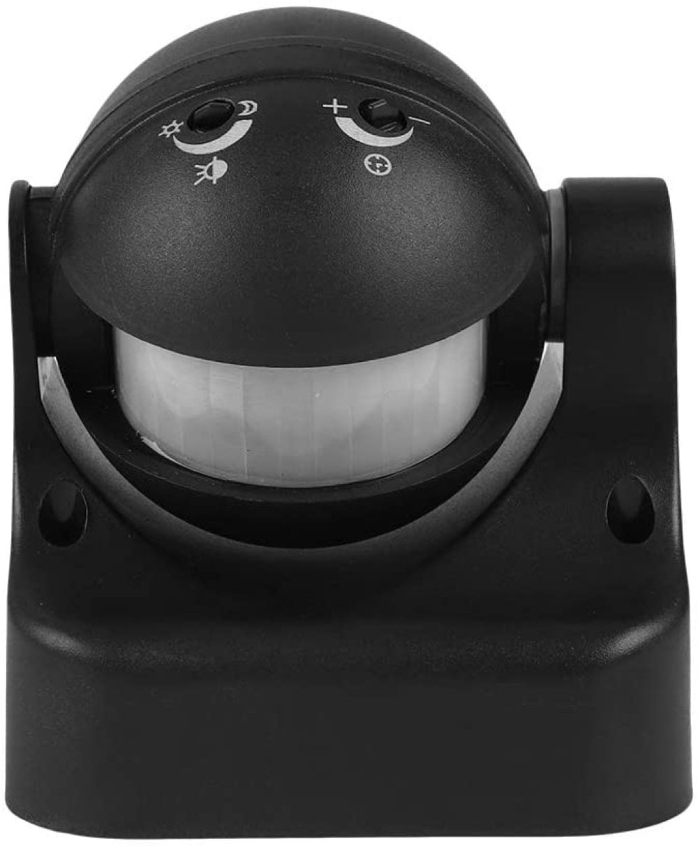 TS-A110 Infrared Sensor Switch IP44 Outdoor PIR Security Motion Sensor with 180 Degree Induction Angle,Super Long Induction Distance 15 m Black
