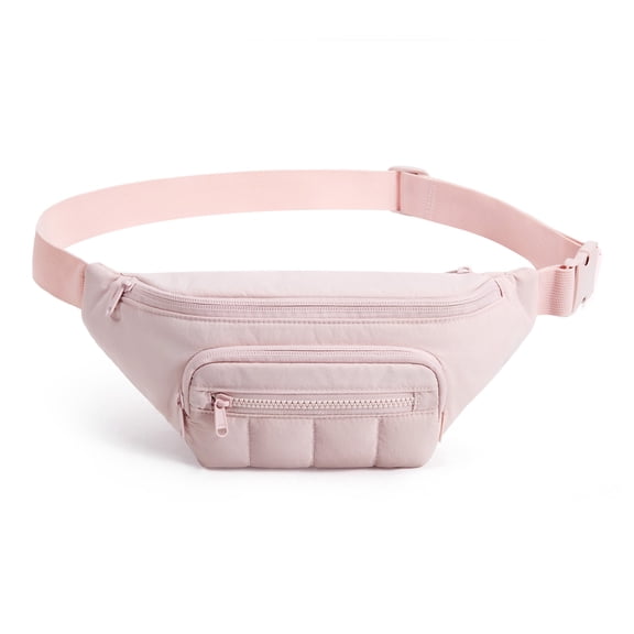 BAGSMART Unisex Fanny Packs, Water-Resistant Waist Pack Crossbody Belt Bag for Casual Running Workout Traveling Hiking, Pink