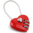 thumbnail image 1 of Cerradura de combinación TUNC candado de amor mini 3 dígitos rojo, 1 of 5