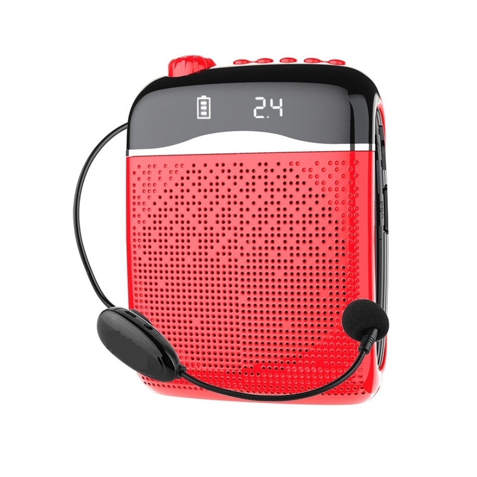 20W Voice Amplifier Wired/ 2.4G Wireless Microphone 5.0 SpeakerTeacher School Tour Guide Portable FM Radio Megaphone ,Powerful Voice Amplifier