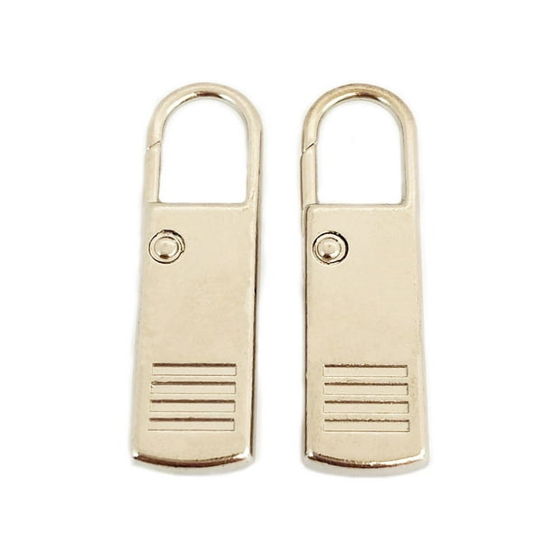 Yuarrent Deslizadores de cremallera Extensión de tracción de metal Reparar Fijador Reparación Manija de resorte Pestaña de tracción Moda Decoración del hogar Oro blanco