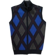 Men's Argyle Zip-Up Sweater Vest, Size 2XL