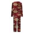 thumbnail image 4 of XWSHYW Womens Pajama Sets Fashion Geometric Pattern Christmas Pajamas Leisure Long Sleeve Crew Neck Sleepwear Gift for Women, 4 of 5