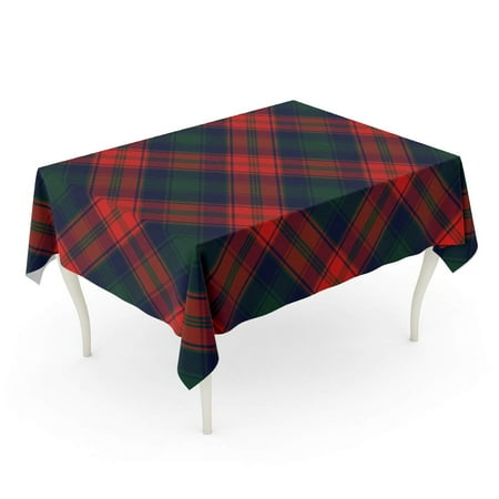

SIDONKU Red Flannel Diagonal Plaid Printing Pattern Abstract British Celtic Check Tablecloth Table Desk Cover Home Party Decor 52x70 inch