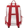 thumbnail image 6 of 24 Pack of Bulk Wholesale Heavy Duty 17 Inch Clear Transparent Color Trimmed Stadium Approved Backpacks in Red, 6 of 7