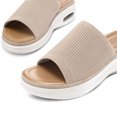 thumbnail image 3 of Pennysue Women's Knit Platform Sandals Beige Slide Sandals With Air Cushion 11M, 3 of 6