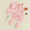 thumbnail image 4 of Okbabeha Baby Girl Christmas Outfit Fall Winter Infant Sweatshirt Pants Set Toddler Cute Santa Floral Print Clothes, 4 of 7