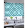 thumbnail image 5 of Sheer Curtains 45 Inch Length 2 Panels Set for Kitchen, Turquoise Morocco Semi Sheer Curtains for Windows, Boho Ethnic Traditional Geometric Voile Window Treatments Rod Pocket Curtain, 5 of 7