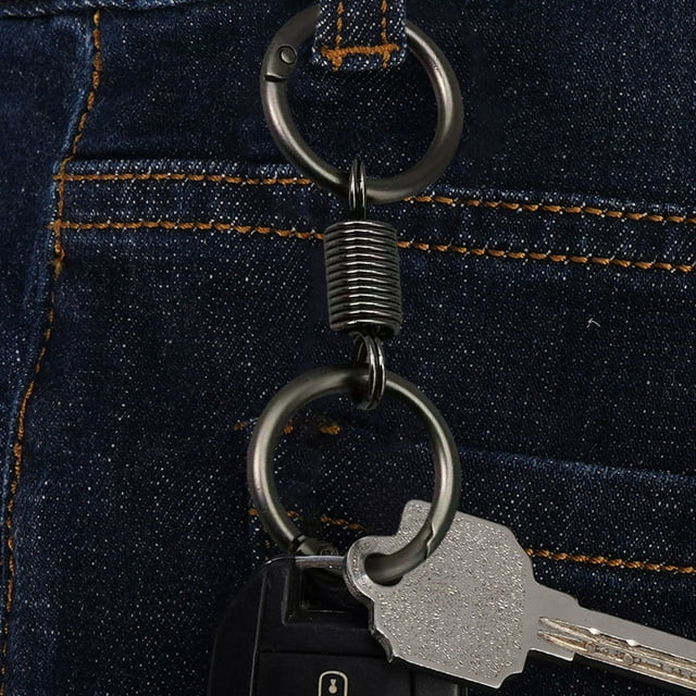 10Pcs Spring Double Ring Keychain, Vacemry Spring Double Ring Keychain, Zinc Alloy Key Ring with Exquisite Pendant, Durable Car Key Chain for Vehicle Keys Waist Hanging, Home Office Purse Backpack