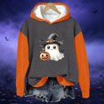 thumbnail image 4 of DeHolifer Womens Halloween Sweatshirts Casual Printed Hoodies Lightweight Fall Winter Pullover Tops Gray S, 4 of 7