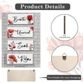 thumbnail image 4 of CELIVESGG Set of 4 Bathroom Flower Wall Decor,Rustic Farmhouse Bathroom Flower Sign for Home Restroom, 10 x 4 x 0.2 inches (Red), 4 of 10