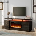 thumbnail image 3 of Boyel Living 70" Fireplace TV Console w/ 36" Electric Fireplace, Modern Media Console Storage Cabinet Fireplace TV Stand for TVs up to 80", Fireplace for Living Room TV Stand, Black, 3 of 10