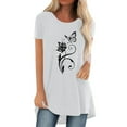 thumbnail image 1 of Femmes Mode Décontractée Chemises Imprimées Manches Courtes T-Shirt Ample Hauts Tunique Blouse, 1 of 1