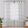 thumbnail image 6 of 72 Inch Sheers for Windows Curtains, White Floral Embroidered Semi Sheer Curtains Voile Grommet Farmhouse Window Treatments Set for Living Room, Bedroom, 52" W x 72" L, 2 Panels, 6 of 9