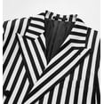 thumbnail image 3 of Beauty-Emily Men's Striped Double-Breasted Suit Set – Slim Fit 2-Piece Blazer & Pants, Bold Vertical Stripe Formal Suit for Party, Prom & Business, 3 of 12