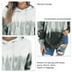 thumbnail image 4 of Sudadera informal elástica de manga larga gris para mujer, talla XL, sudadera con capucha degradada con diseño estampado, 4 of 5