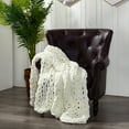 thumbnail image 6 of Donna Sharp Chenille Knitted Ivory Throw, 6 of 10