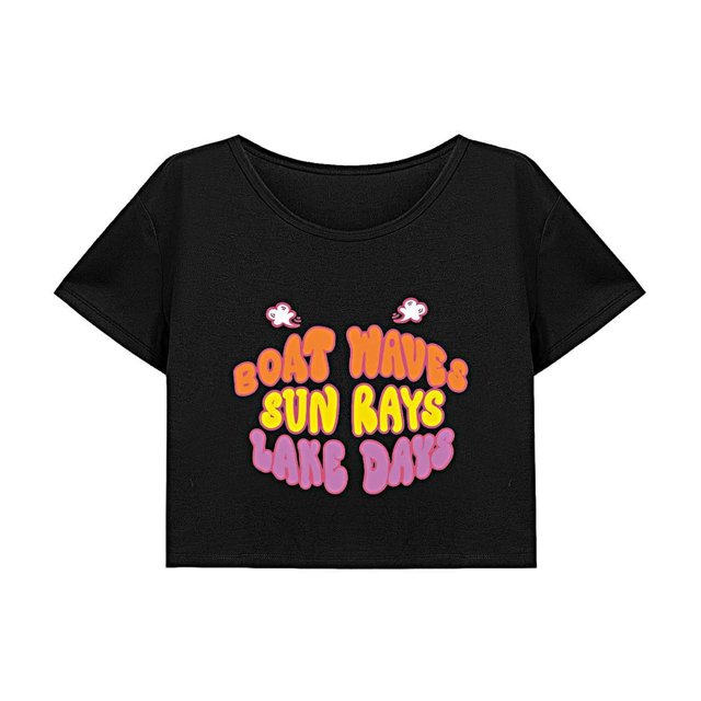 Camiseta corta de verano suave con cuello redondo para mujer, para viajes, deportes, viajes de trabajo, regalo para mujer S