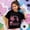 Black-77, variant on Cute Halloween Shirts for Girl, Pink Spooky Graphic Short Sleeve Casual T-Shirt