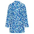 thumbnail image 5 of Women's Plus Size Blue Abstract Floral Cardigan, Long Sleeve Open Front Tunic with Pockets, 5 of 8