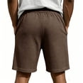thumbnail image 5 of CIENVNSTG Waffle Shorts for Men Lightweight Classic Style Athletic Sweat Bottoms Elastic Drawstring Waist Summer Beach Casual Short Pants with Pockets Brown XXXXL, 5 of 5