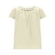 thumbnail image 4 of Tops de Color Sólido para las Mujeres Cuello Redondo de Manga Corta con Detalle de Botón Plisado Casual, Tops de Cuello Redondo para las Mujeres, 4 of 8