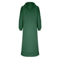 thumbnail image 5 of Karight Women's Casual Long Sleeve Side Slit Pullover Maxi Hoodie Dress Slim Sweatshirt Long Dresses with Pockets, 5 of 8
