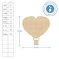 thumbnail image 2 of Wood Heart Hot Air Balloon Cutouts 20-inch, 1/8 inch Thick, Pack of 5 Hot Air Balloon Decorations for Nursery/Valentines, by Woodpeckers, 2 of 4