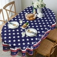 thumbnail image 2 of 4th of July Oval Tablecloth 60x102 Memorial Day Patriotic Table Cloths Waterproof American Flag Table Cover for Oval Table, 2 of 6
