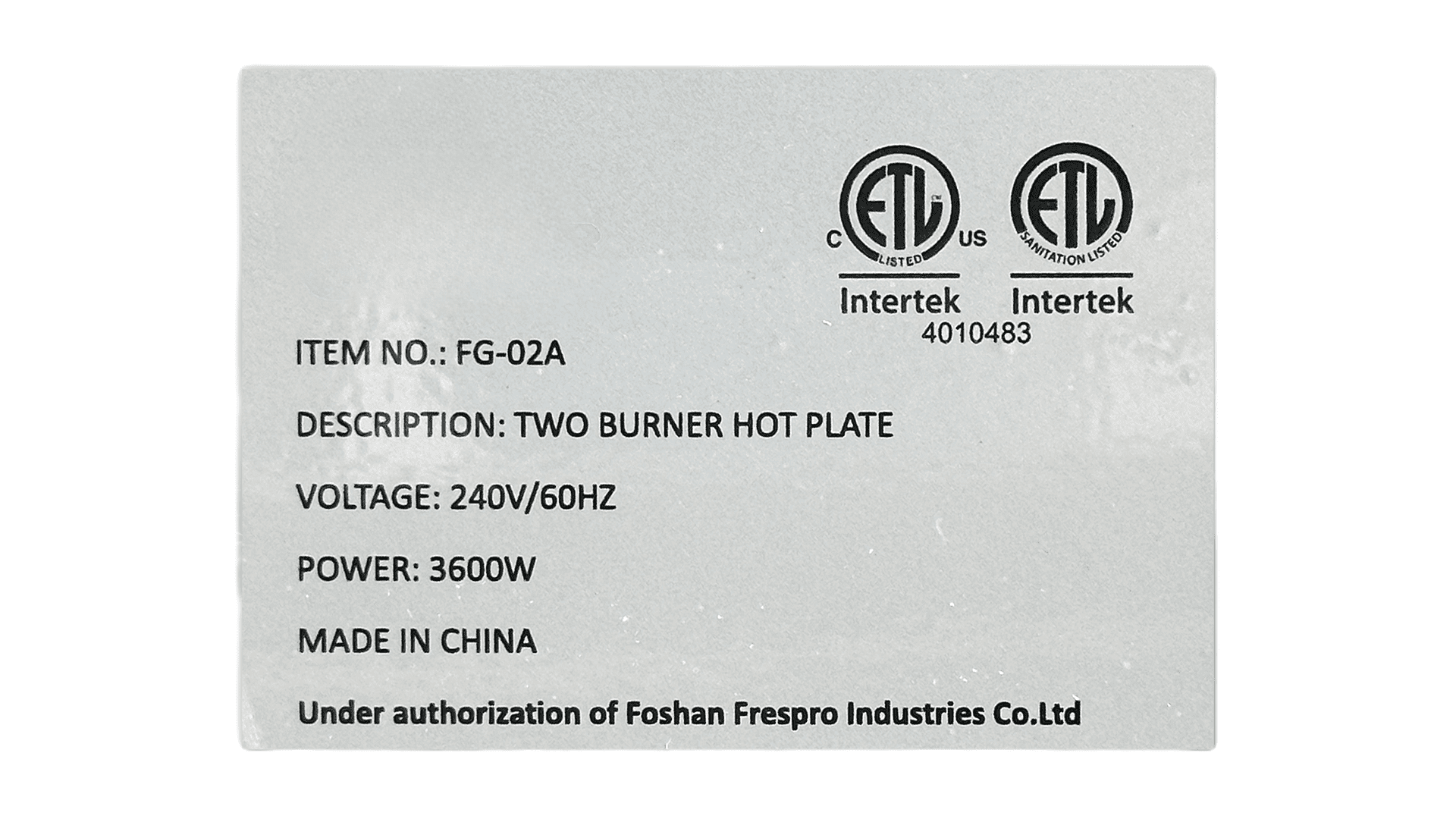 3600W Commercial Electric Two Burner Hot Plate Stove Range 240V/60Hz NSF Certified
