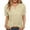 Khaki, variant on Women's Pure Color V-Neck Short Sleeve T-Shirt, Cotton Linen Blend Casual Top with Comfortable and Breathable Fabric, Loose Fit for Everyday Summer Wear, Beach, and Relaxed Outfits JN L