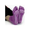 Purple Yoga Toe Socks w/Slip-free Silicone Texturizing Beads