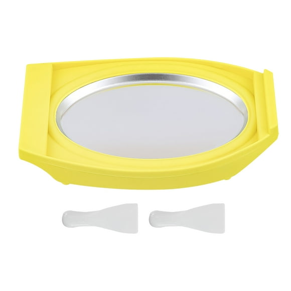 Máquina para hacer helados enrollados, mini, compacta, eficiente, fácil de usar, para bricolaje, yogur helado, sorbete, helado, amarillo