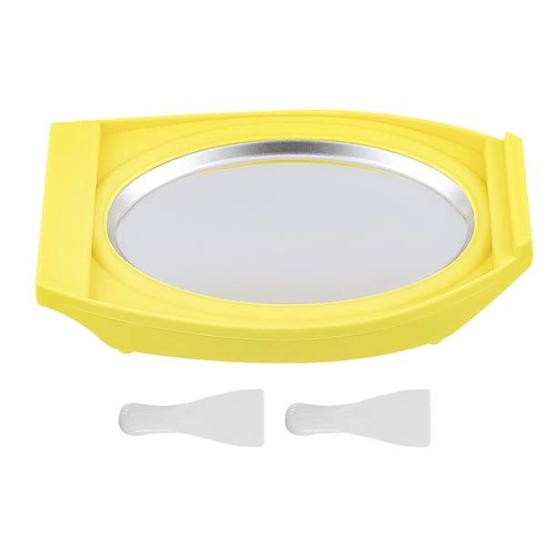 Máquina para hacer helados enrollados, mini, compacta, eficiente, fácil de usar, para bricolaje, yogur helado, sorbete, helado, amarillo