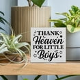 thumbnail image 3 of Zomyto 5"x5" Baby Boy Nursery Decorative Wooden Box Sign Thank Heaven for Little Boys Wood Block Plaque Decor Farmhouse Home Nursery Shelf, 3 of 5