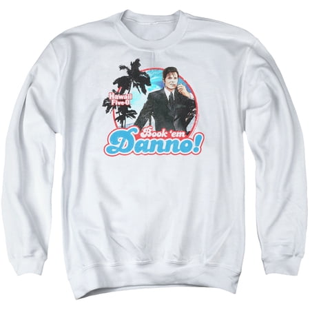 Hawaii 5 0 Book Em Danno Adult Crewneck Sweatshirt White