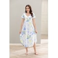 thumbnail image 2 of Richie House Nightgowns Women Plus Size V Neck Loungewear Short Sleeve Sleepwear S-XXL RHW2895, 2 of 7